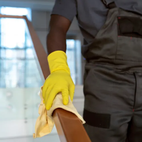 Commercial Glass Cleaning, Rail Cleaning, Hand Cleaning.