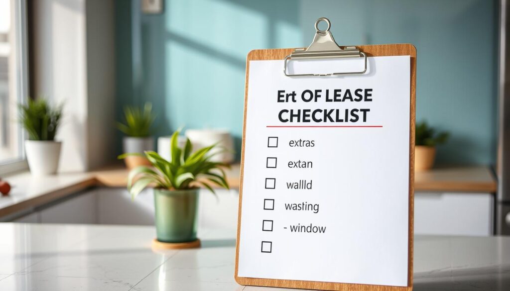 End of lease cleaning checklist with extras highlighted