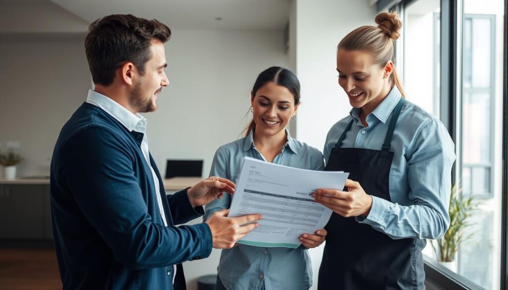 Sydney homeowner discussing cleaning extras with professional cleaner