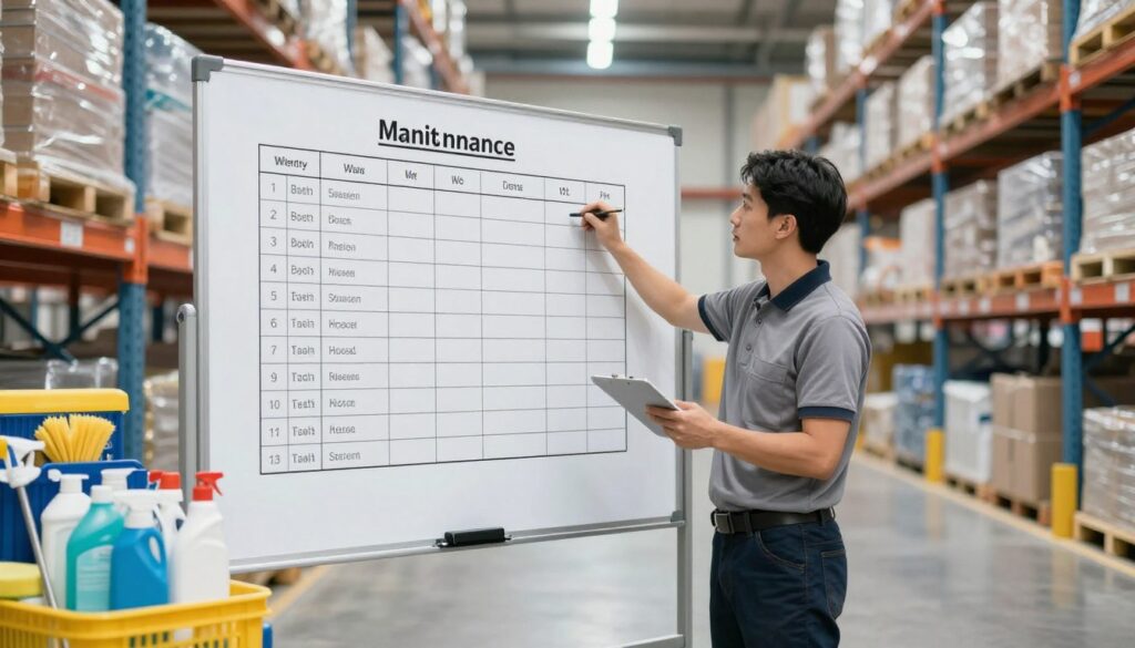 routine maintenance schedule for warehouse cleaning